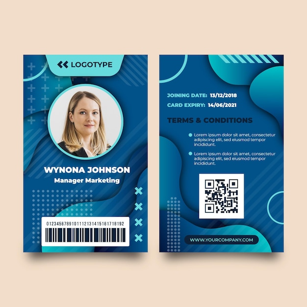 Abstract id cards template with photo