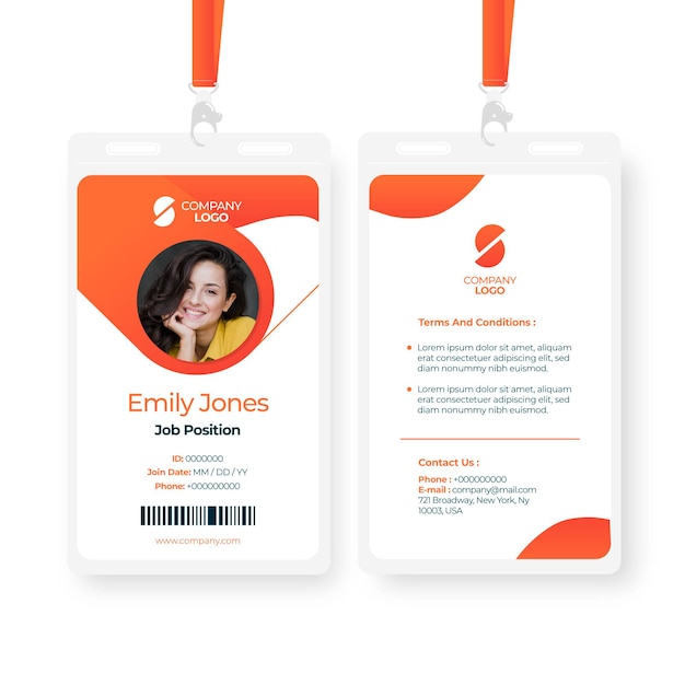 Free Vector abstract id cards template with picture