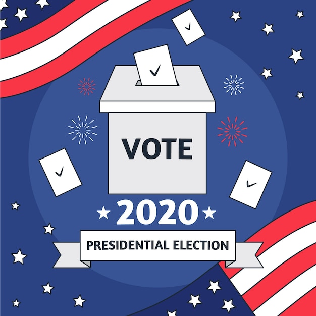 Free Vector abstract illustration for 2020 us presidential election