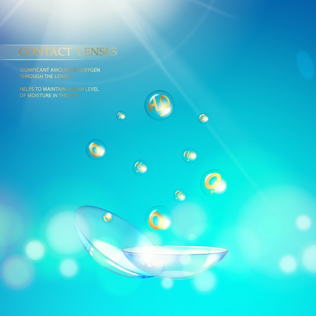 Abstract illustration of blue optical lens.