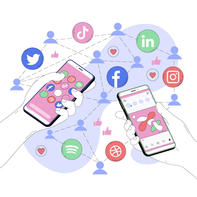 Free Vector abstract illustration of social media apps