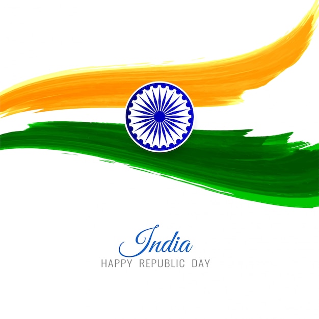 Free vector abstract indian flag theme tricolor background