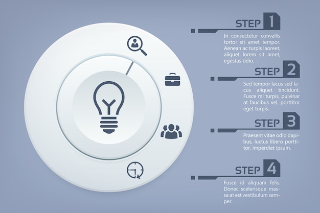 Abstract Infographic Template with four steps