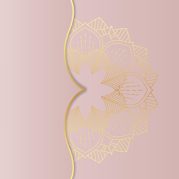 Free vector abstract invitation background with decorative gold mandala design