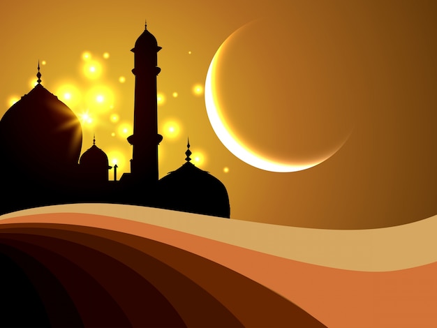 Abstract islamic background with silhouette