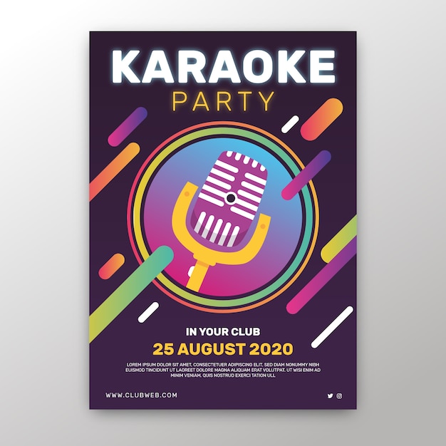 Abstract karaoke poster template