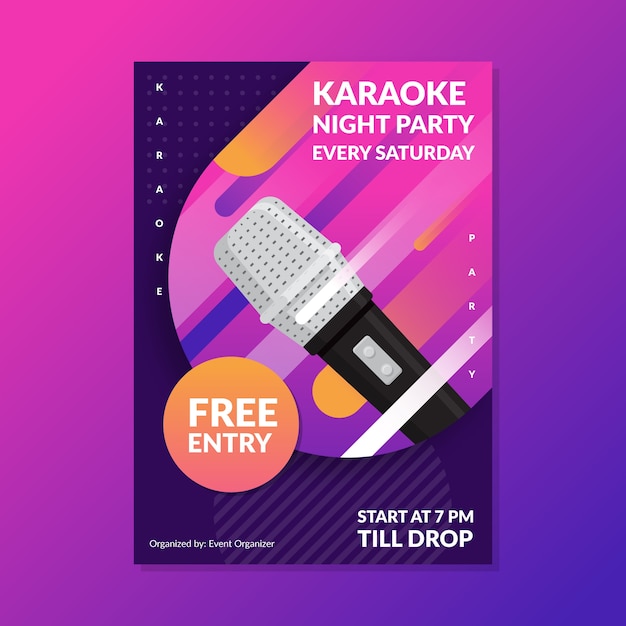 Abstract karaoke poster template