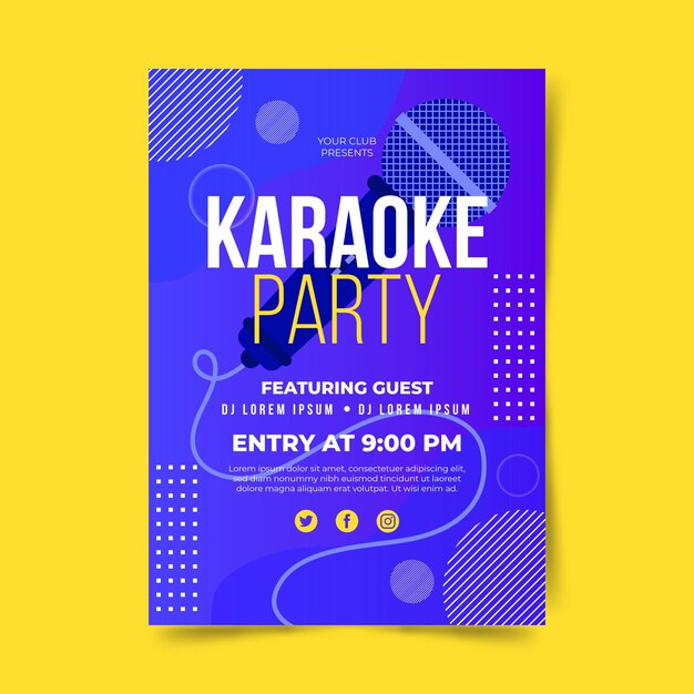 Abstract karaoke poster template