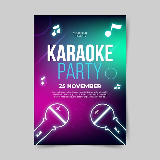 Abstract karaoke poster template