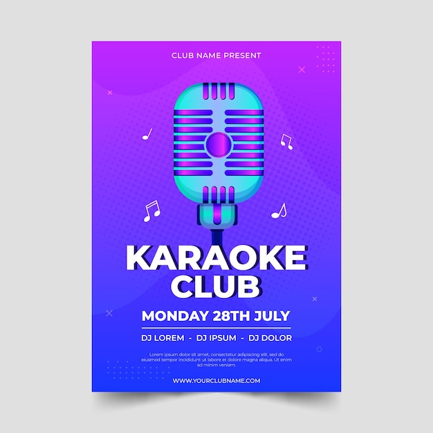 Free Vector abstract karaoke poster template