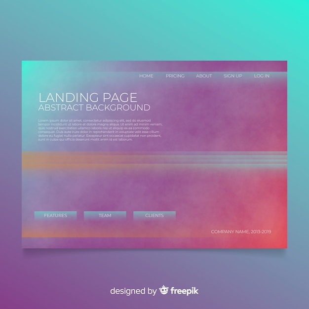 Free vector abstract landing page background