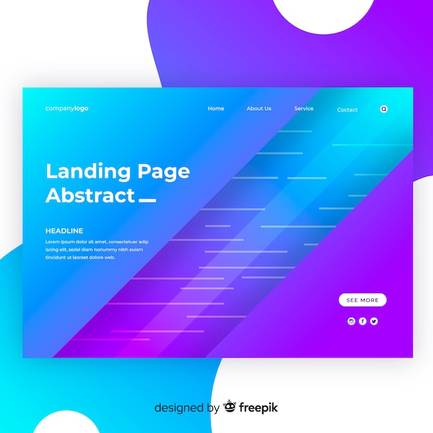 Free Vector abstract landing page