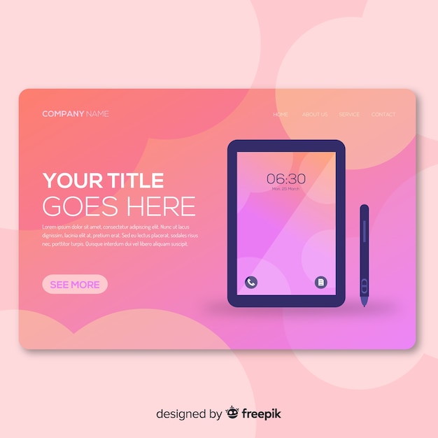 Free Vector abstract landing page