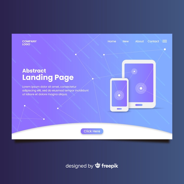 Abstract landing pages with technology devices