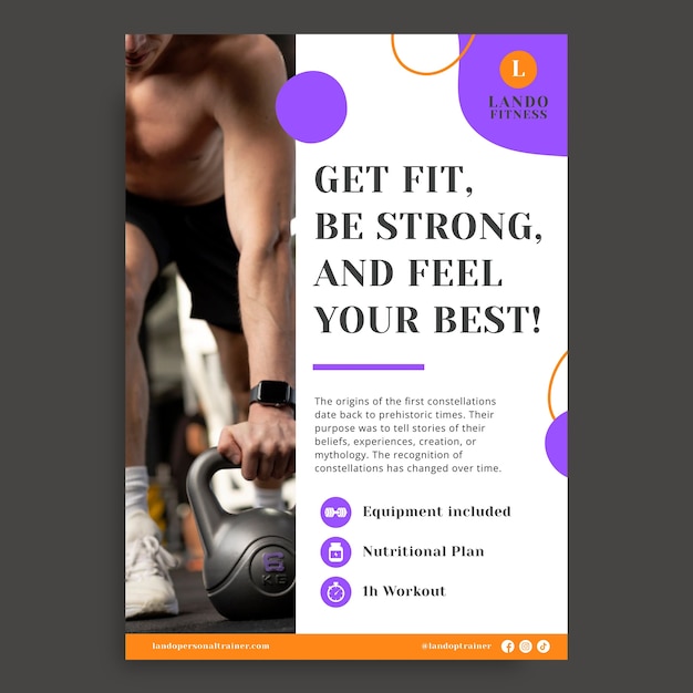 Free Vector abstract lando personal trainer poster