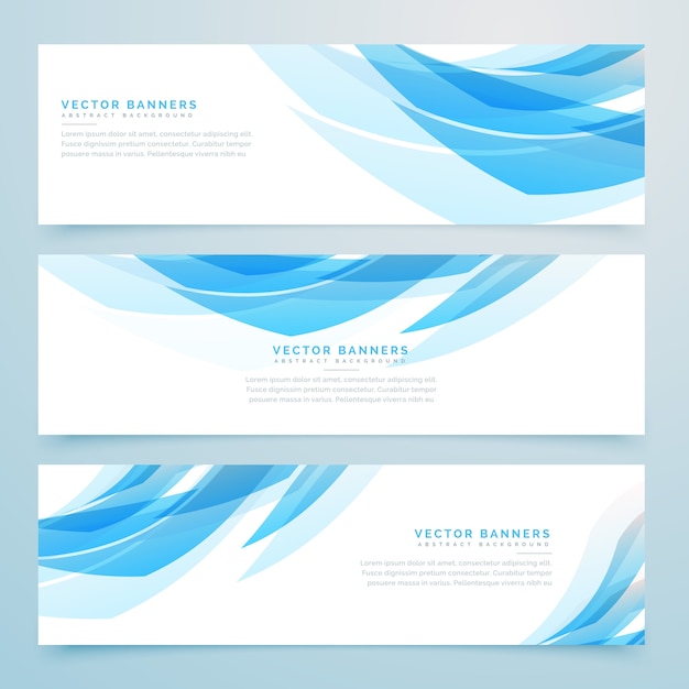 Abstract light blue banners set