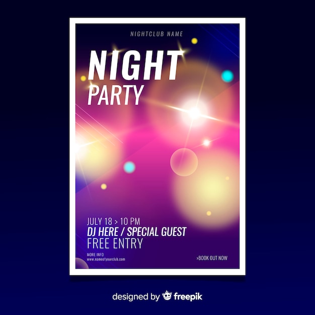 Abstract light effect music poster template