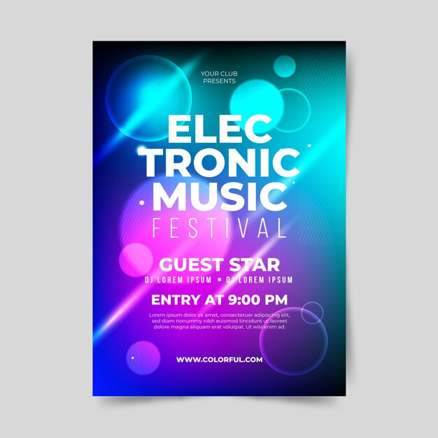 Abstract light effect music poster template