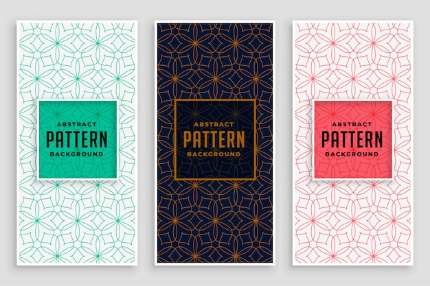 Abstract line florals pattern banner design