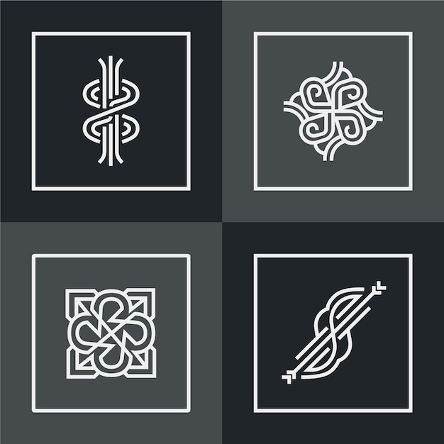 Free Vector abstract lineal logo collection design