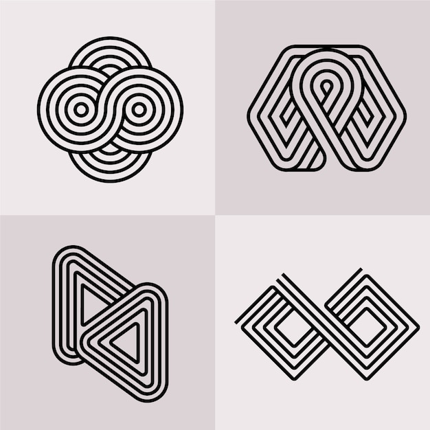 Free Vector abstract lineal logo collection