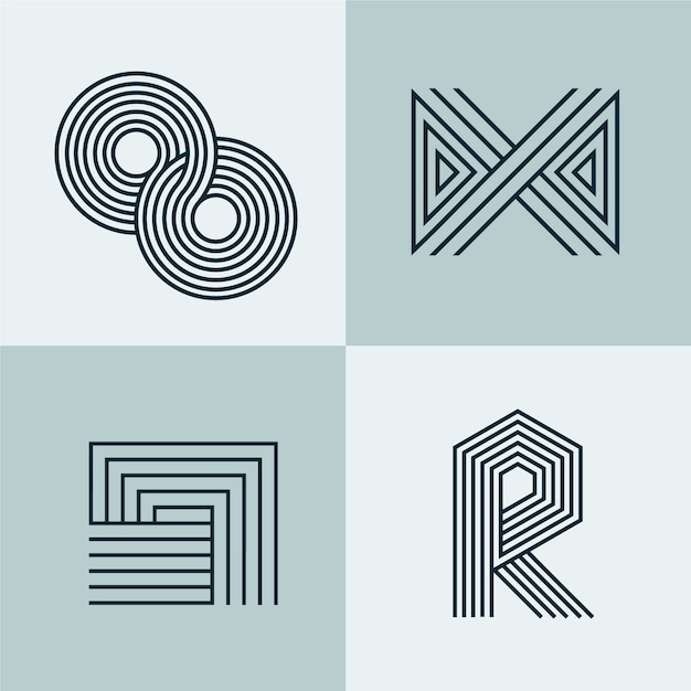 Abstract lineal logo collection