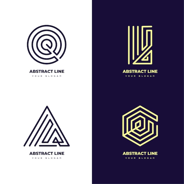 Abstract lineal logo collection