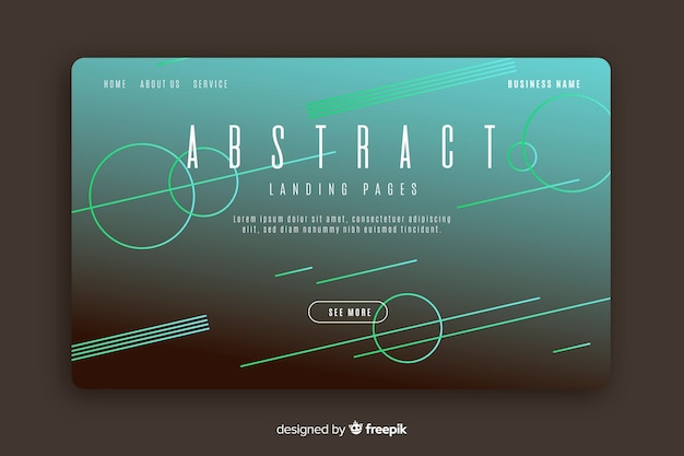 Abstract lineal shapes landing page template