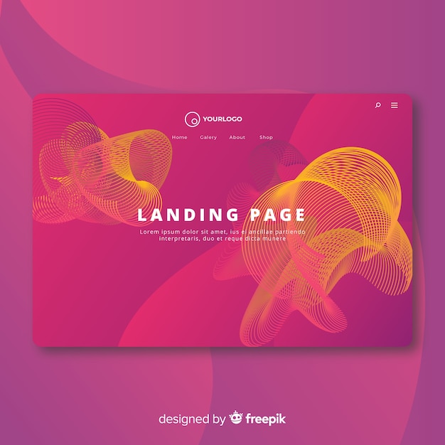 Abstract lineal shapes landing page