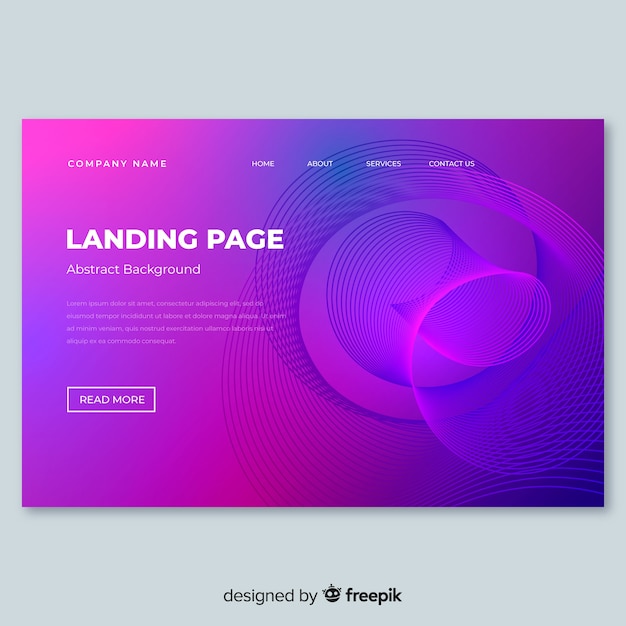 Abstract lineal shapes landing page