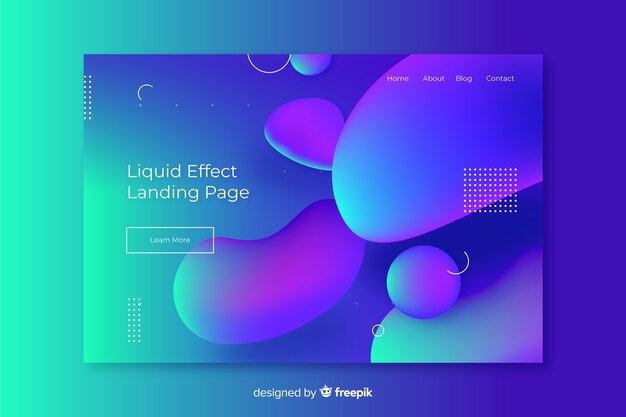 Abstract liquid effect landing page