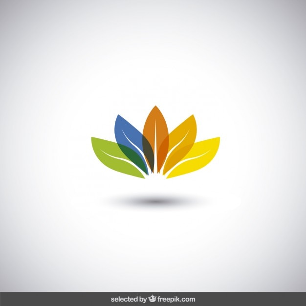 Free vector abstract logo with colorful leaves