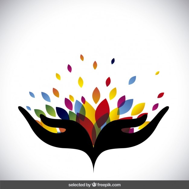 Free Vector abstract logo with colorful leaves