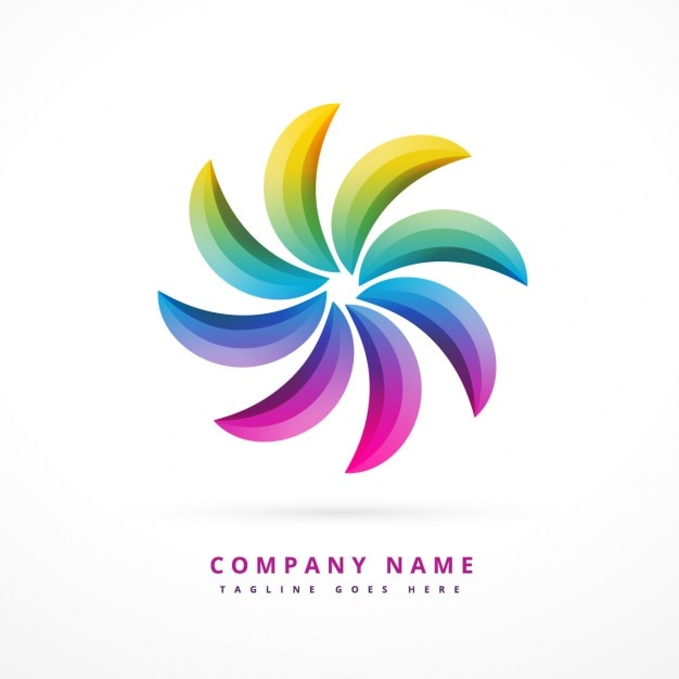 Free vector abstract logo with rainbow colors