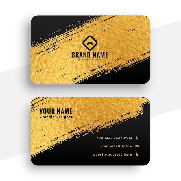 Abstract luxury golden and black business card design template