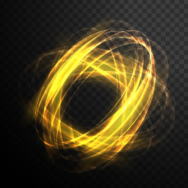 Abstract magic glowing swirl transparent light effect. Bright shine wavy element 