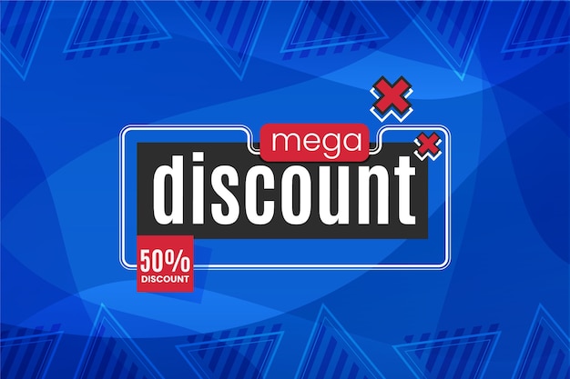 Free Vector abstract mega discount promotion banner