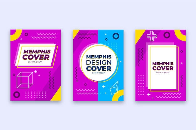 Abstract memphis design cover collection