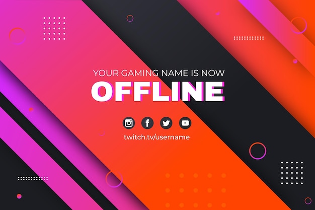 Abstract memphis offline twitch banner