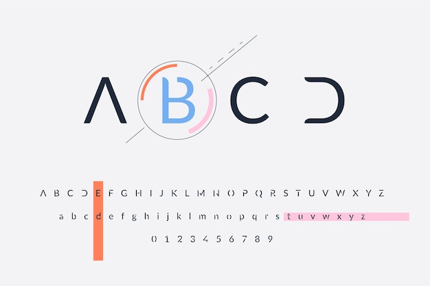 Free vector abstract minimal alphabet