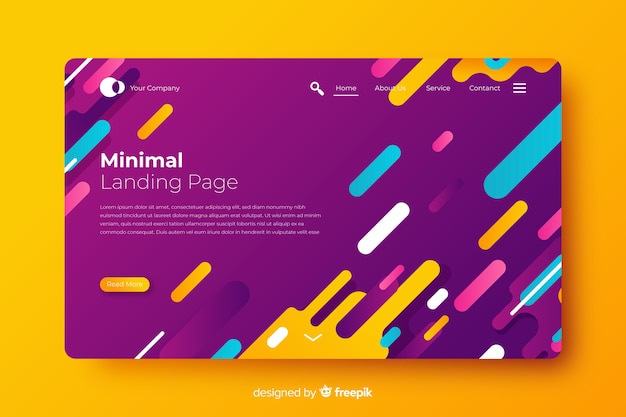 Abstract minimal landing page