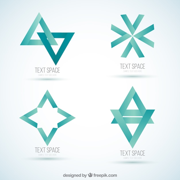 Free Vector abstract mint logos collection