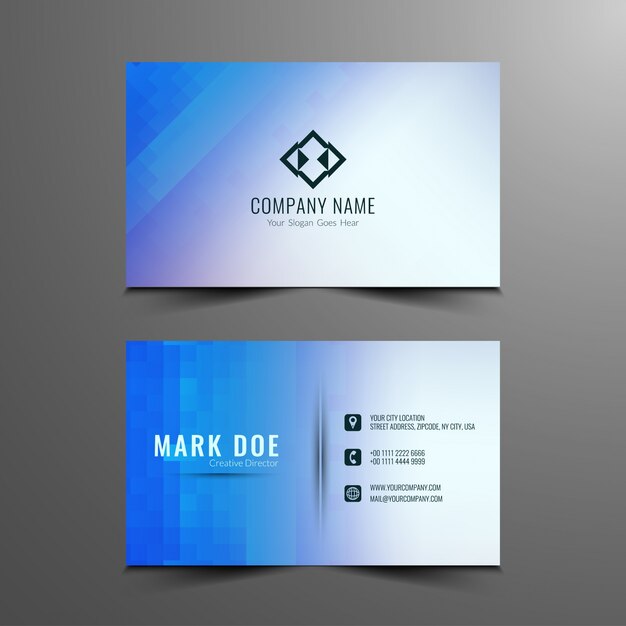 Abstract modern blue business card