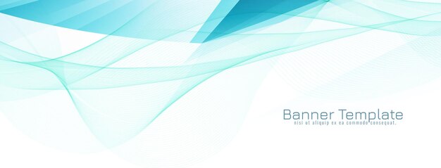 Abstract modern elegant blue wave banner