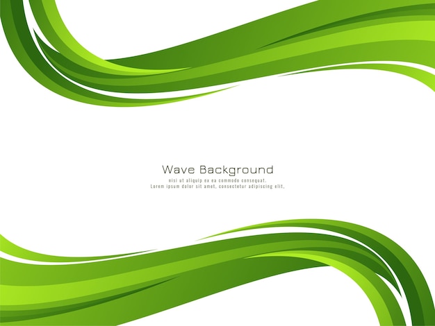 Abstract modern green wave design background vector