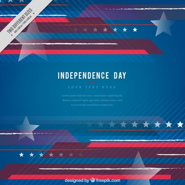 Free vector abstract and modern independence day with lines and stars