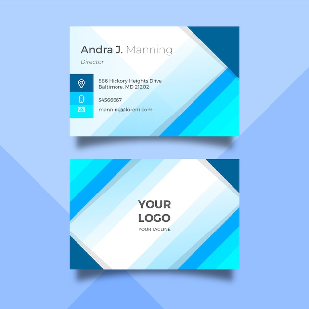 Abstract monochromatic business card template