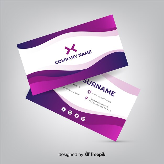 Abstract monochromatic business card template