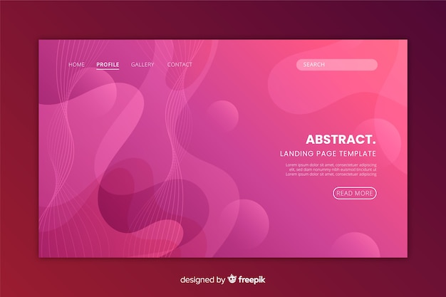 Abstract monochrome landing page flat design