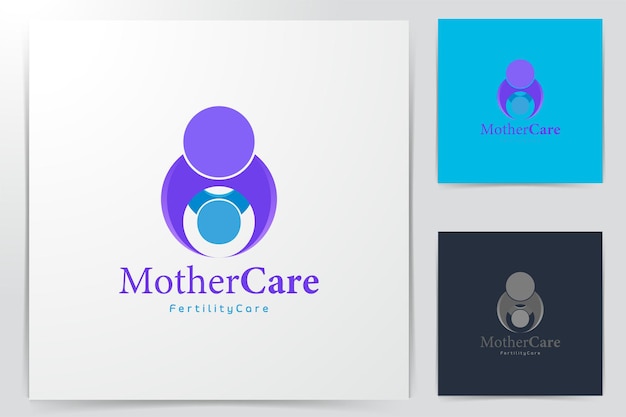 Free Vector abstract mother hug child. mom care logo ideas. inspiration logo design. template vector illustration. isolated on white background